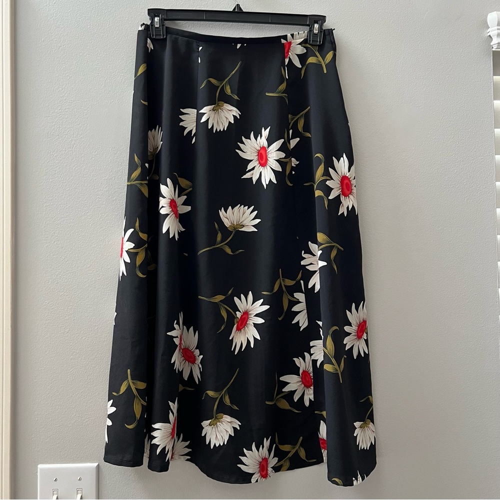 Vintage Daisy Floral Midi Skirt Sz L
